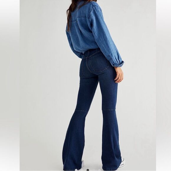 Free People Penny Pull On Flare Jean - Picture 2 of 9